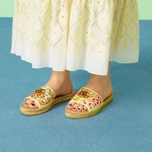 Gucci GG Floral Espadrille Slide NWOB